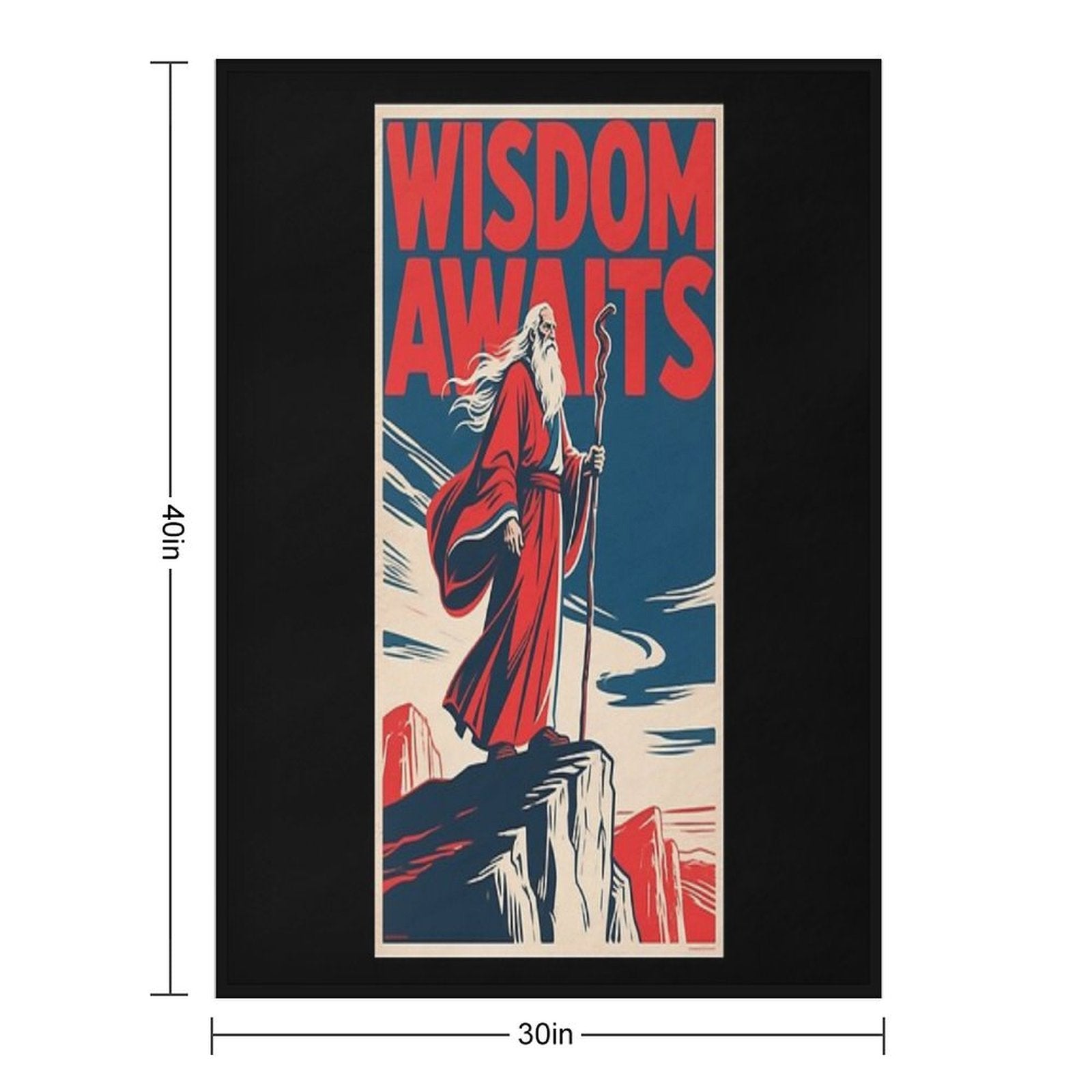 Wisdom Awaits – Hope Style Old Sage Retro 80s Quick-dry Throw Blanket