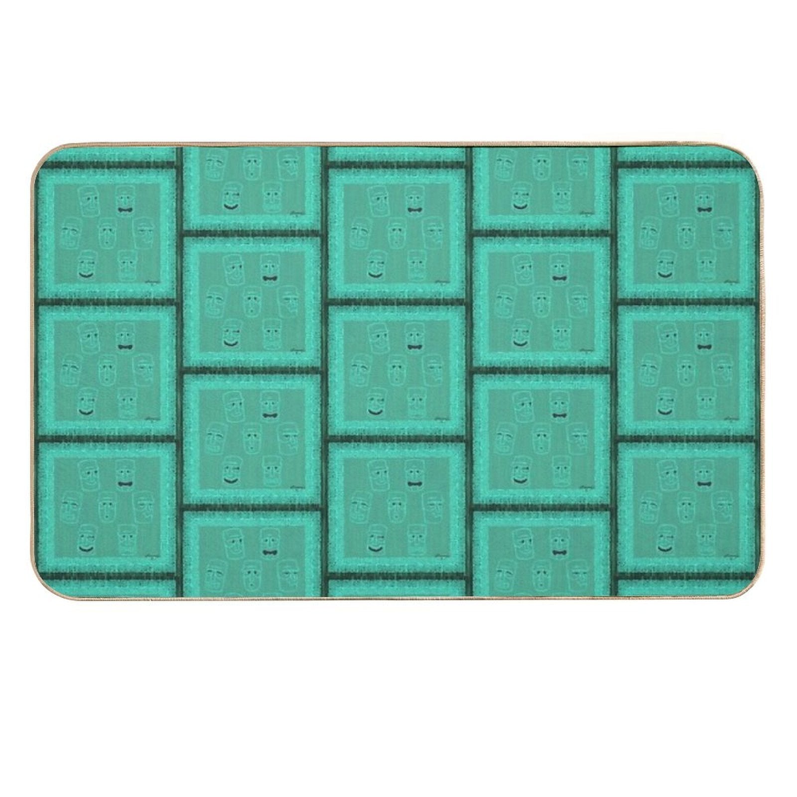Tiki Time - Aqua Version!  Odorless Bath Mat