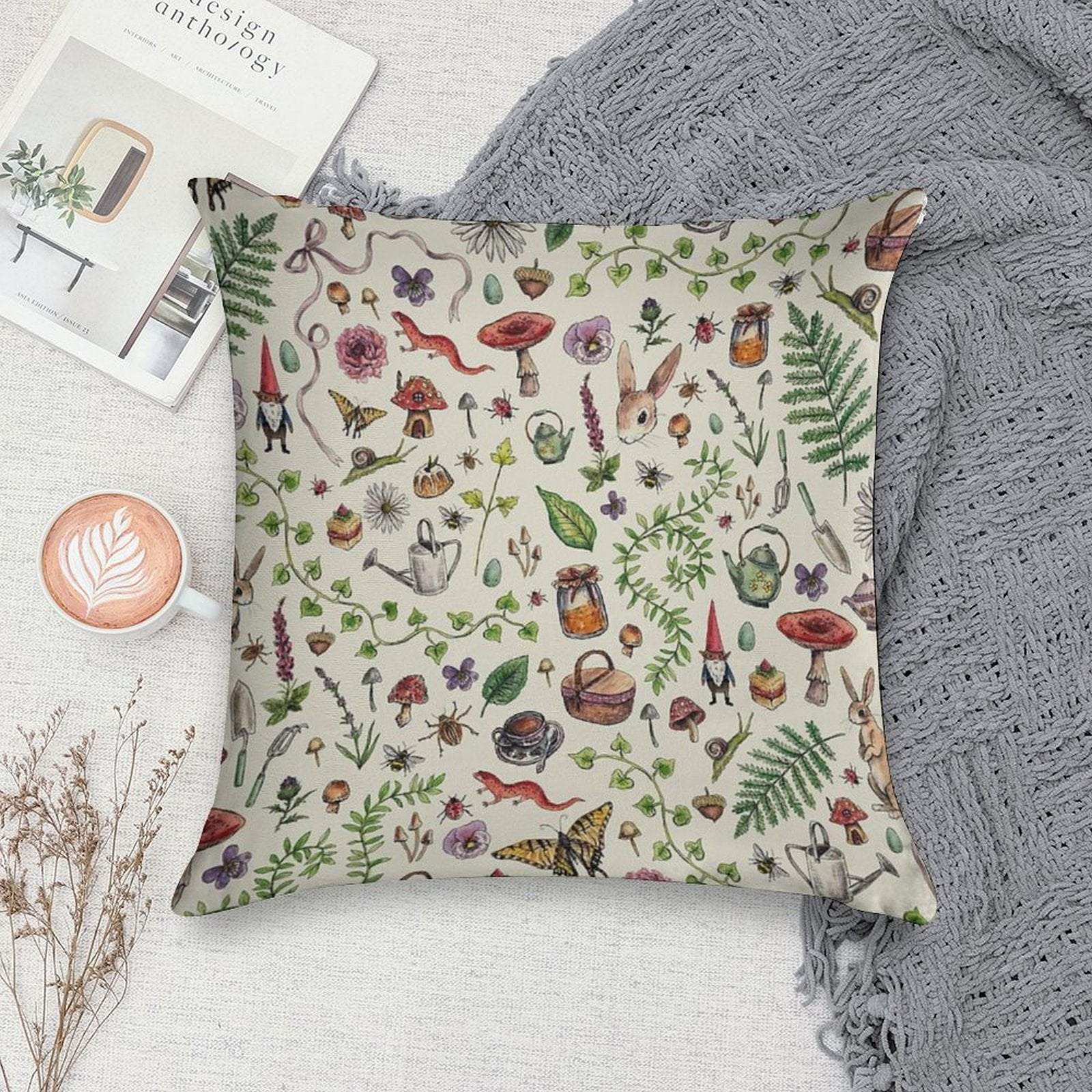 Cottagecore Light Green Soft Ultra-Soft Texture Throw Pillow