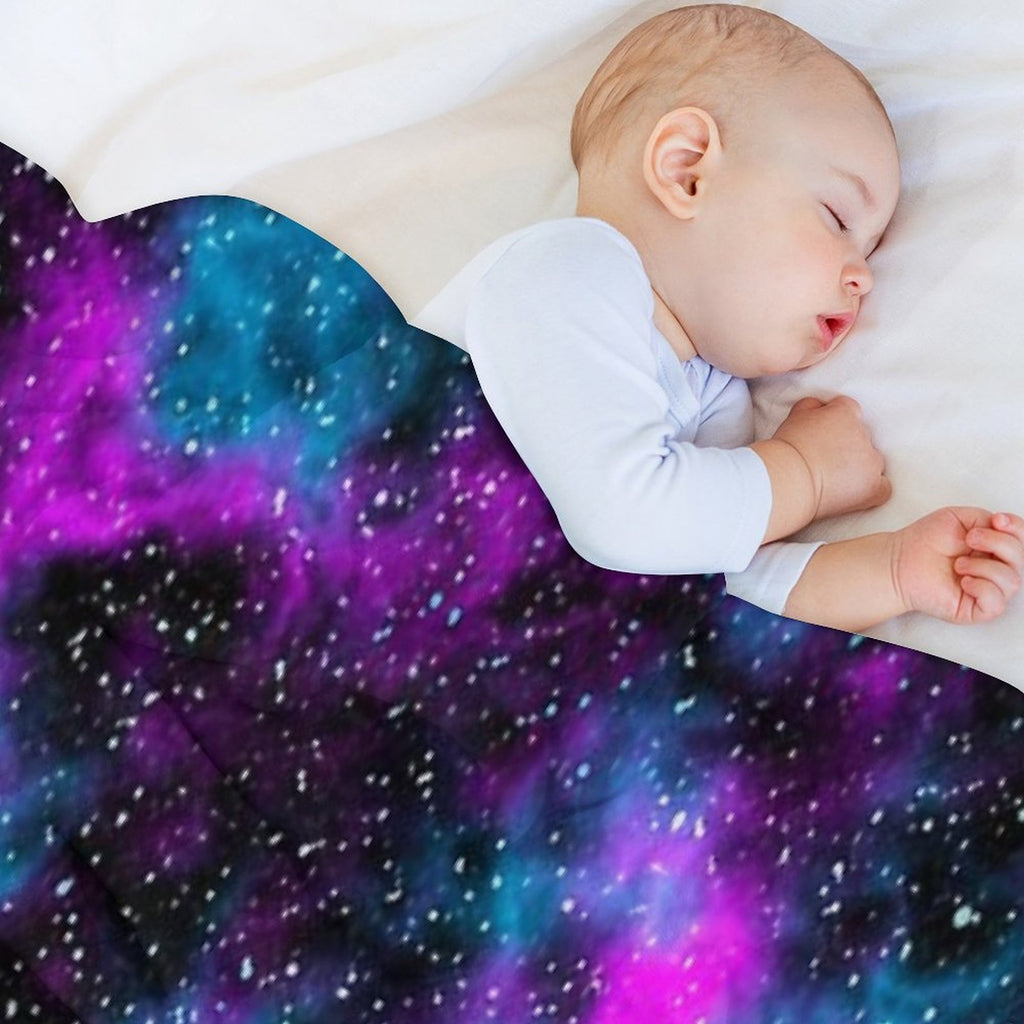 Purple And Blue Galaxy Comfort Throw Blanket