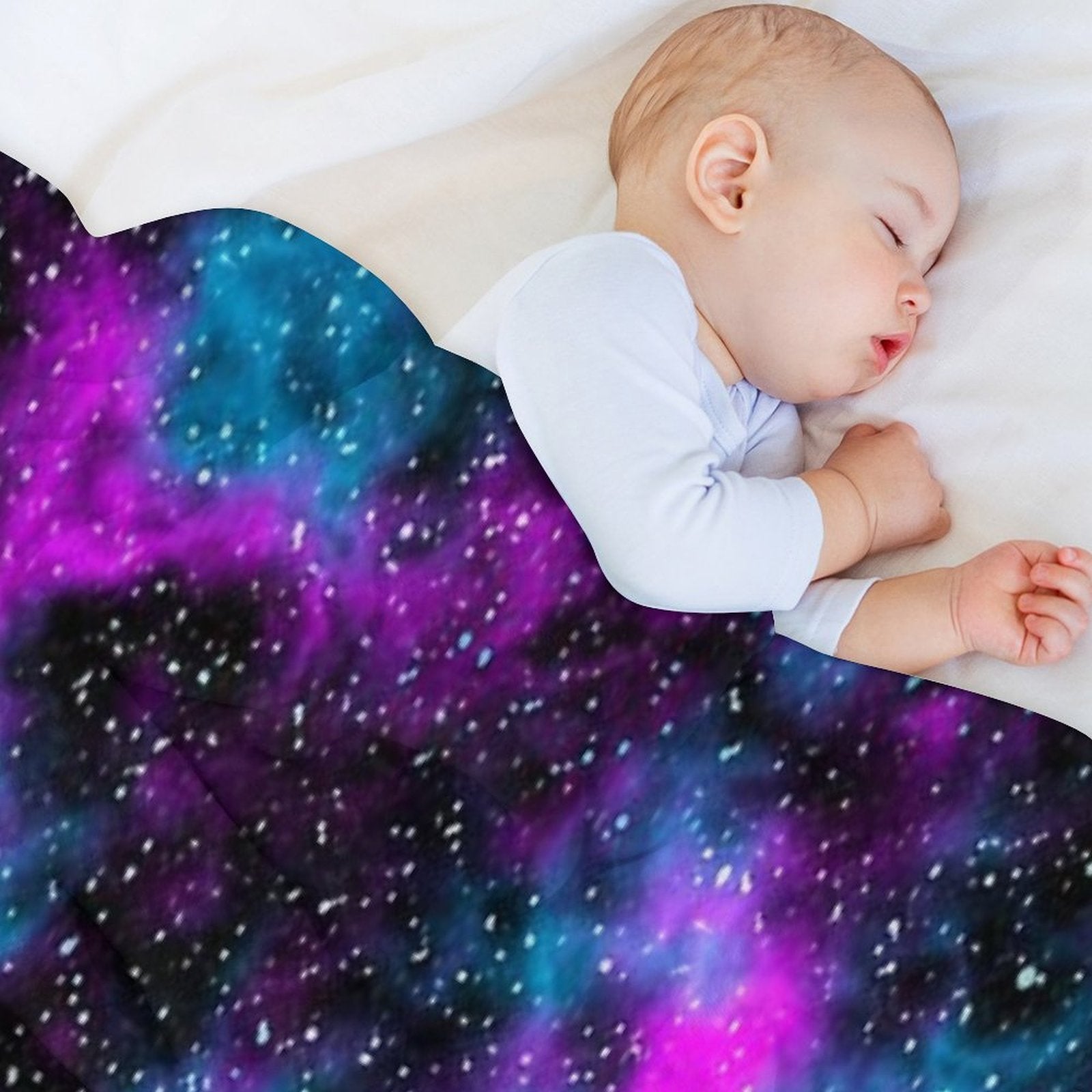 Purple And Blue Galaxy Comfort Throw Blanket