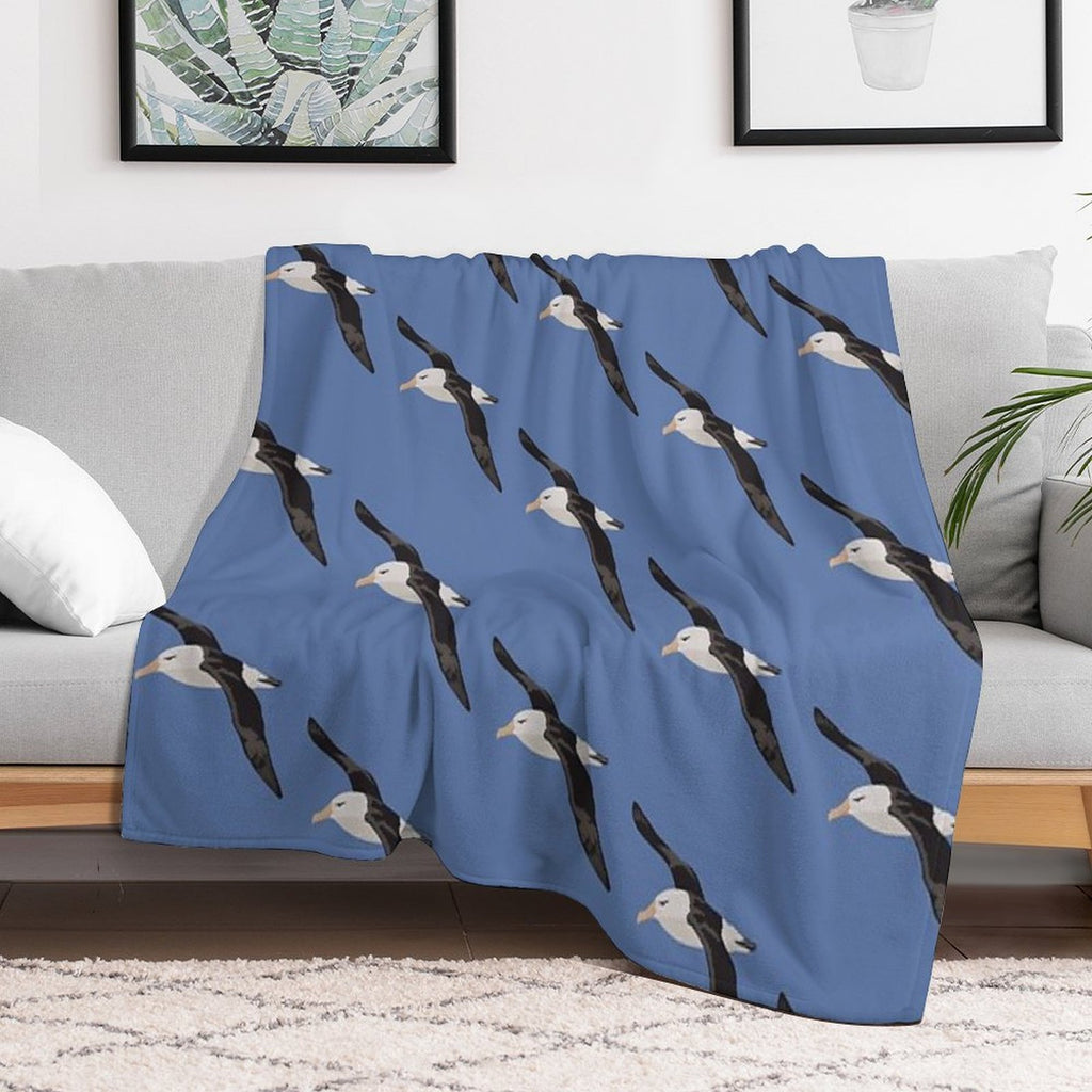 Black Browed Albatross Velvety-soft Throw Blanket