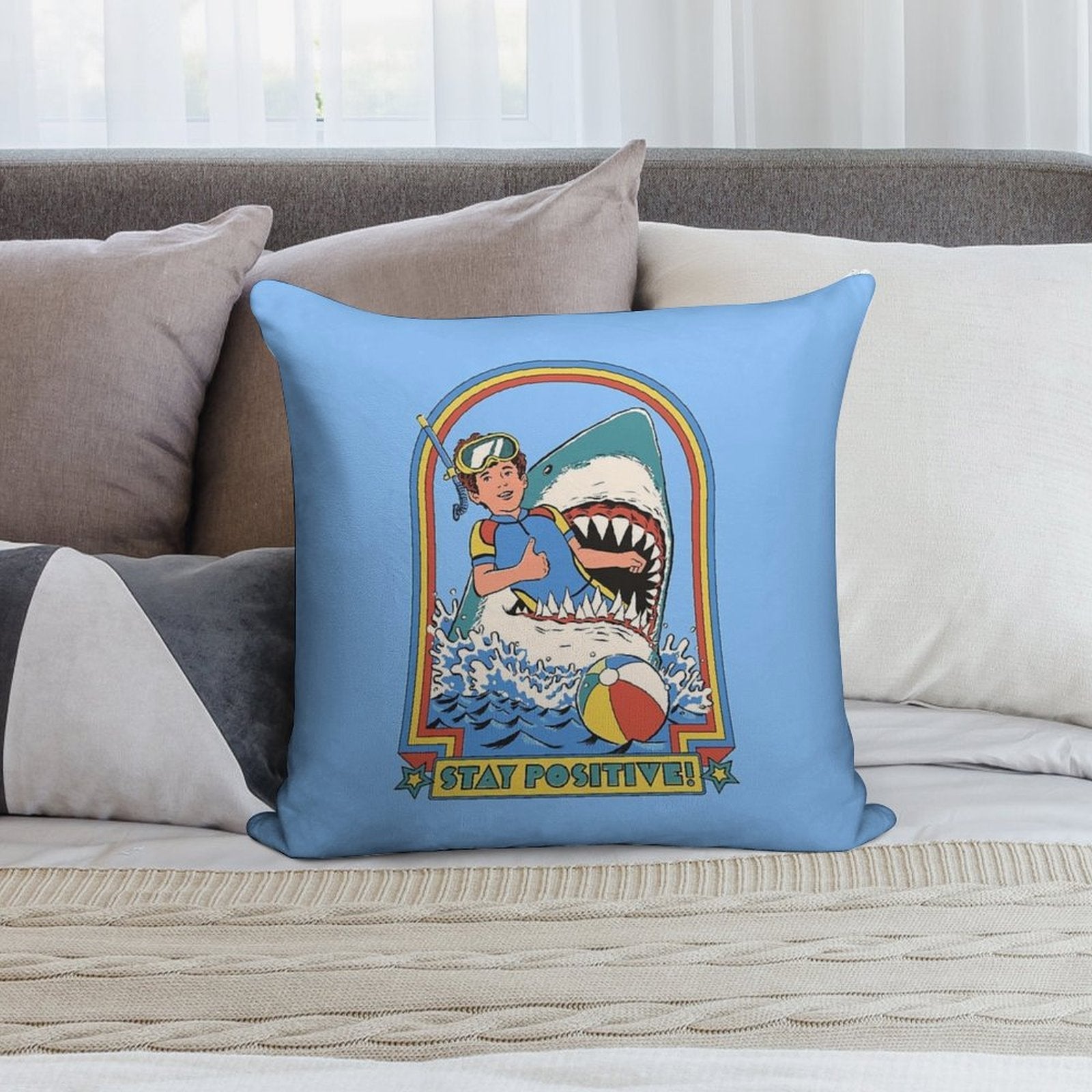 Stay Positive Soft Anti-Pilling Throw Pillow