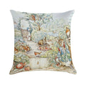 Beatrix Potter Storybook Characters in Garden Soft Easy Maintenance Throw Pillow