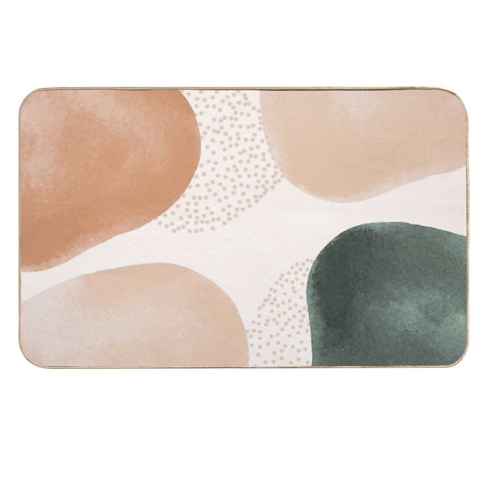 Boho Abstract Neutral Watercolor Geometric Shapes  High-Traffic Bath Mat