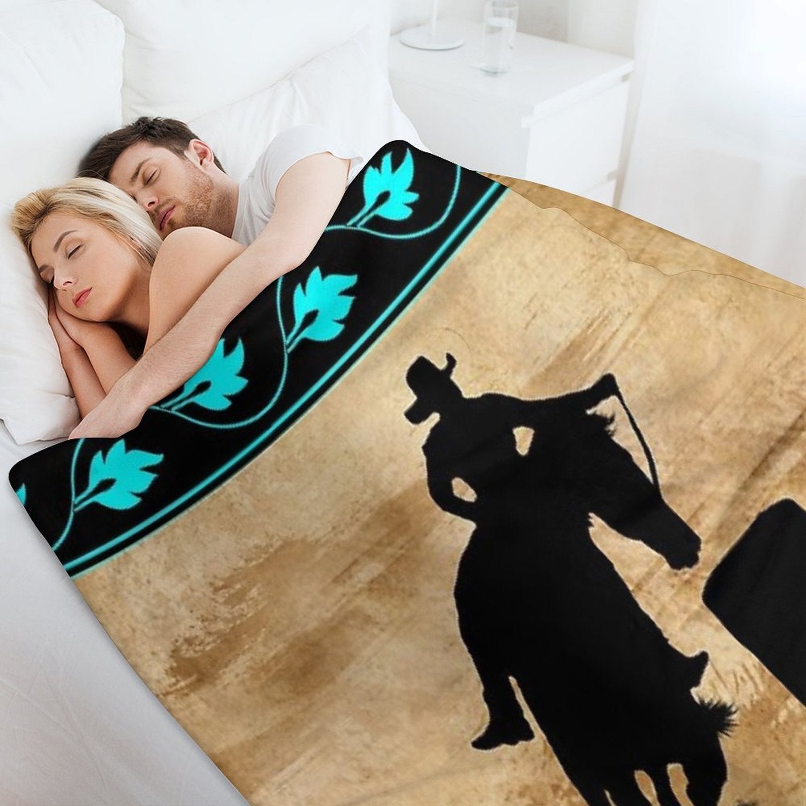 BARREL RACING HORSE, BARREL RACING GIFTS FOR HER Sustainable Throw Blanket