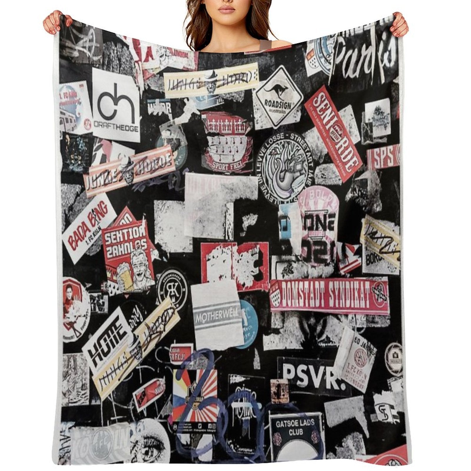 Street Stickers Lightweight Throw Blanket