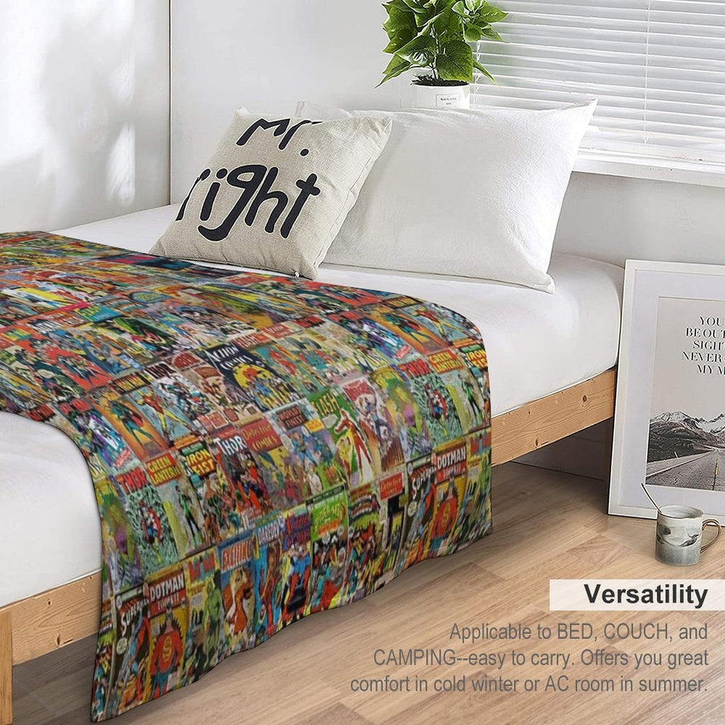 Vintage Comic Book Pattern Velvety-soft Throw Blanket