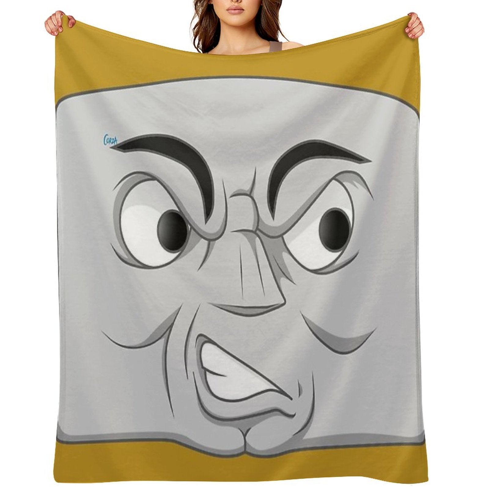 Diesel 10 (angry Face) Travel-friendly Throw Blanket