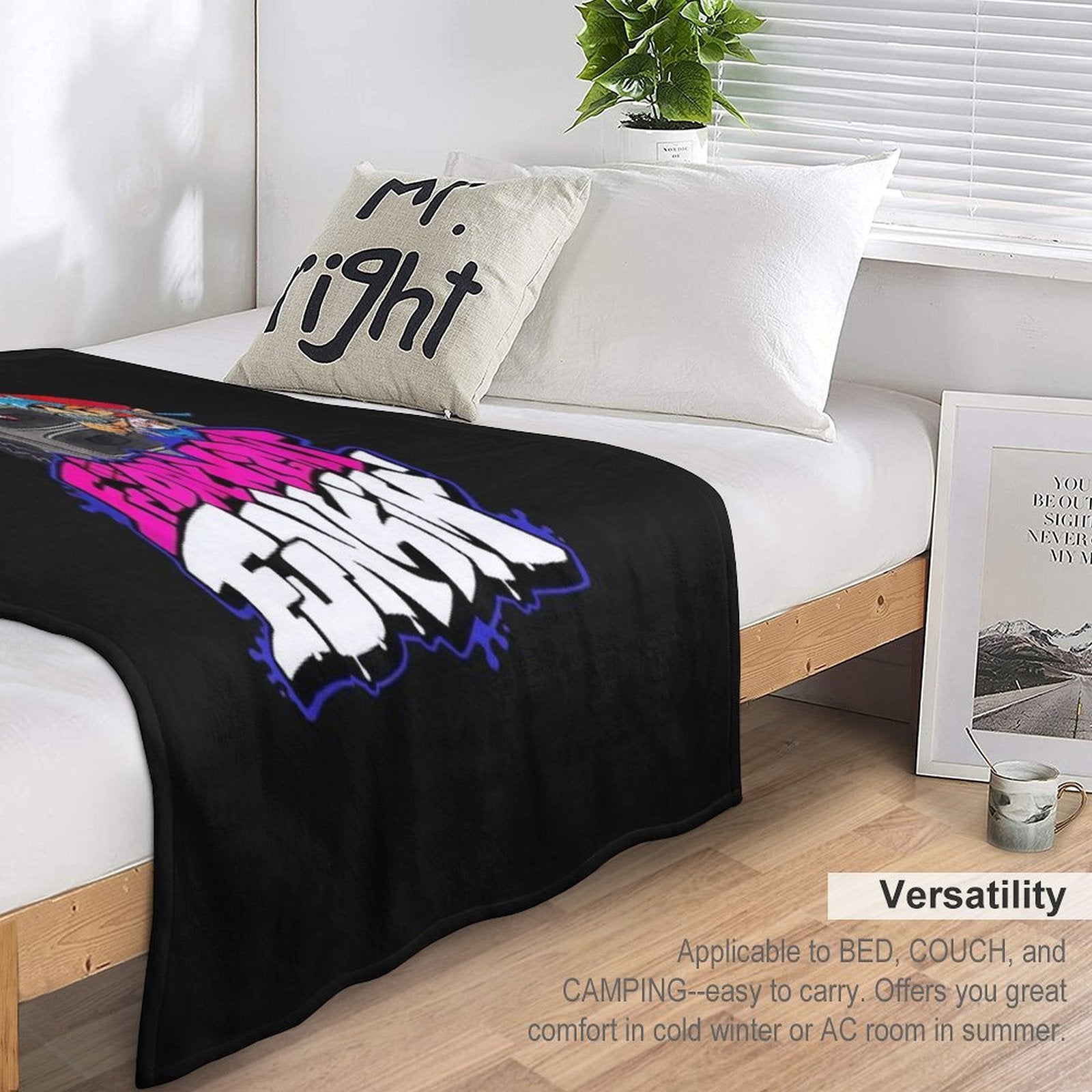 Friday Night Funkin Battle Rap Plush Throw Blanket