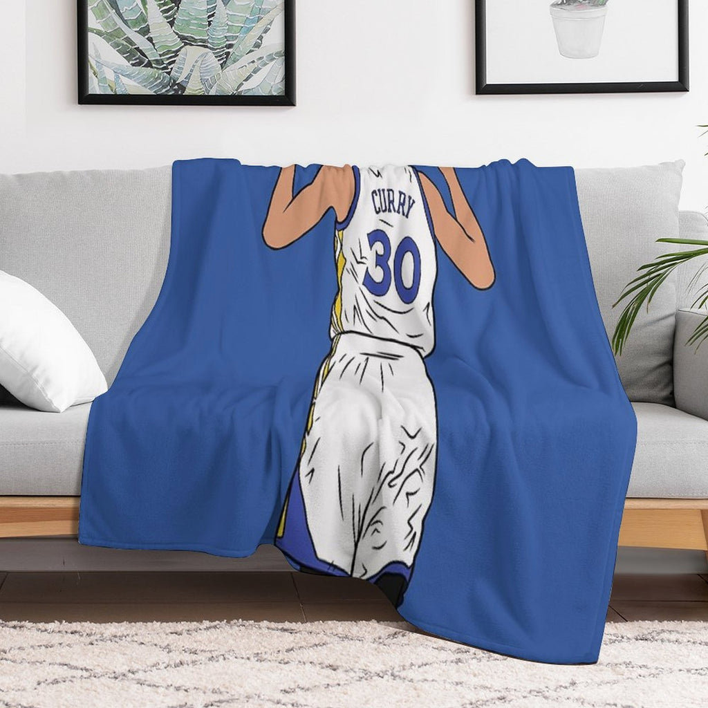 Steph Curry 3 Point Celebration Velvety-soft Throw Blanket