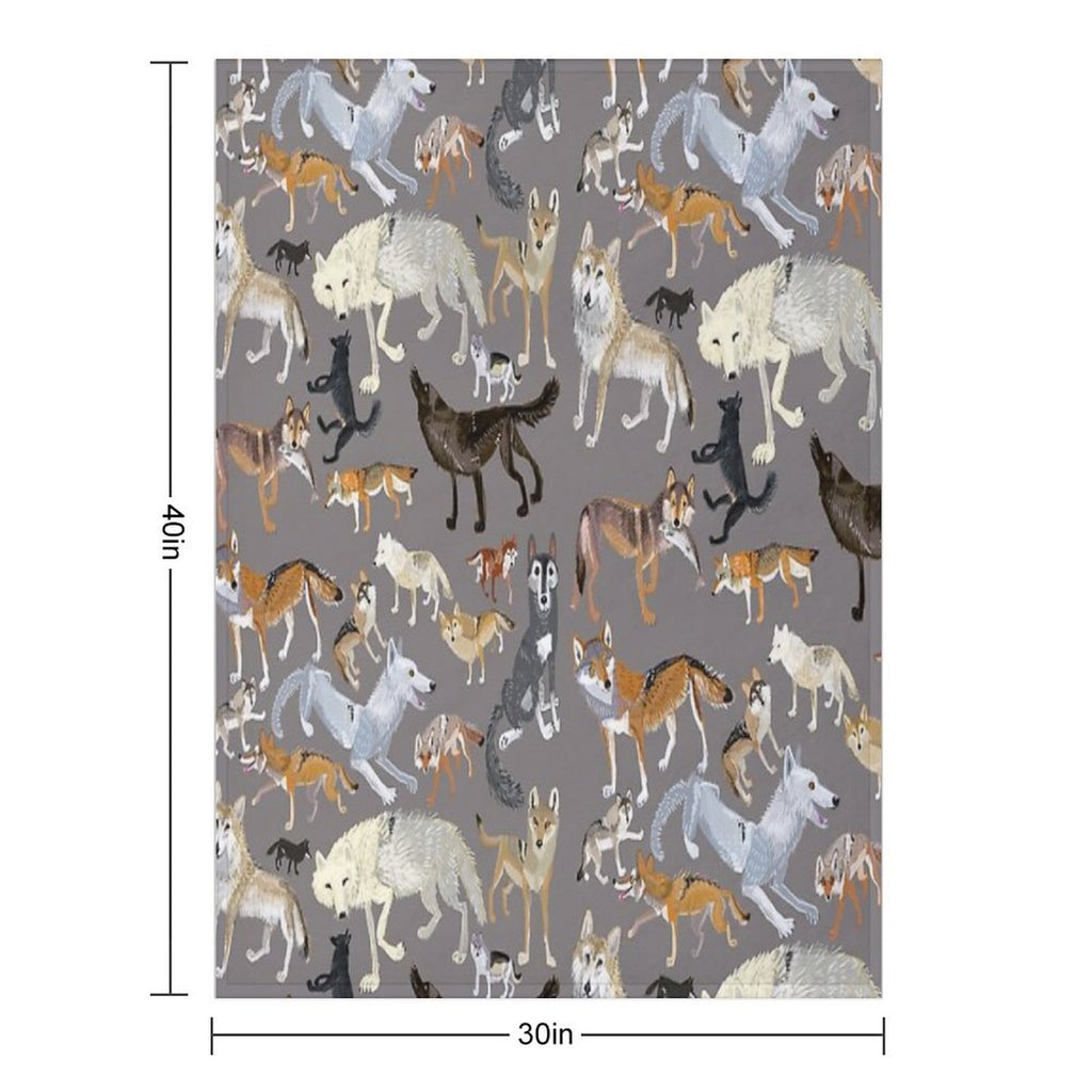 Wolves of The World  Grey Durable Throw Blanket