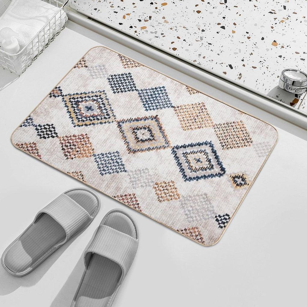 Moroccan Berber Rug Artwork  Eco-Friendly Bath Mat