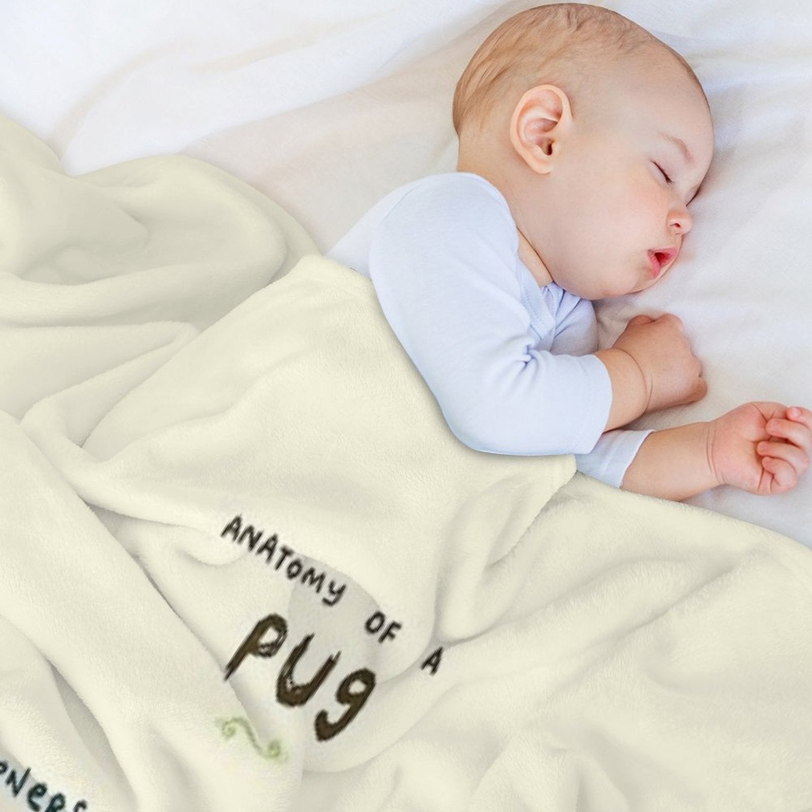 Anatomy of A Pug Multi-functional Throw Blanket