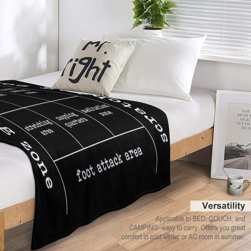 Cat's Map Of The Bed Funny Cat Lover Owner Comfort Throw Blanket