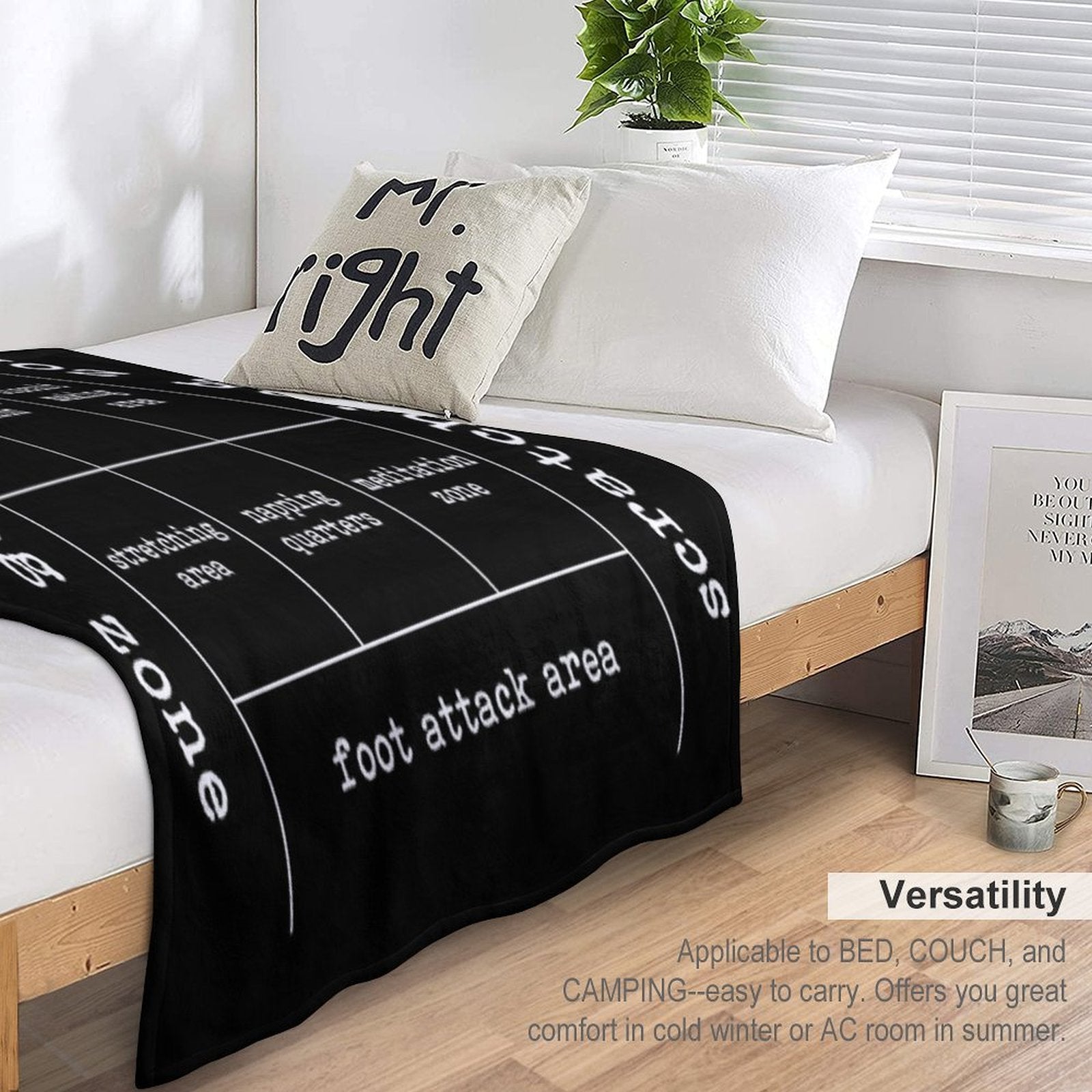Cat's Map Of The Bed Funny Cat Lover Owner Comfort Throw Blanket