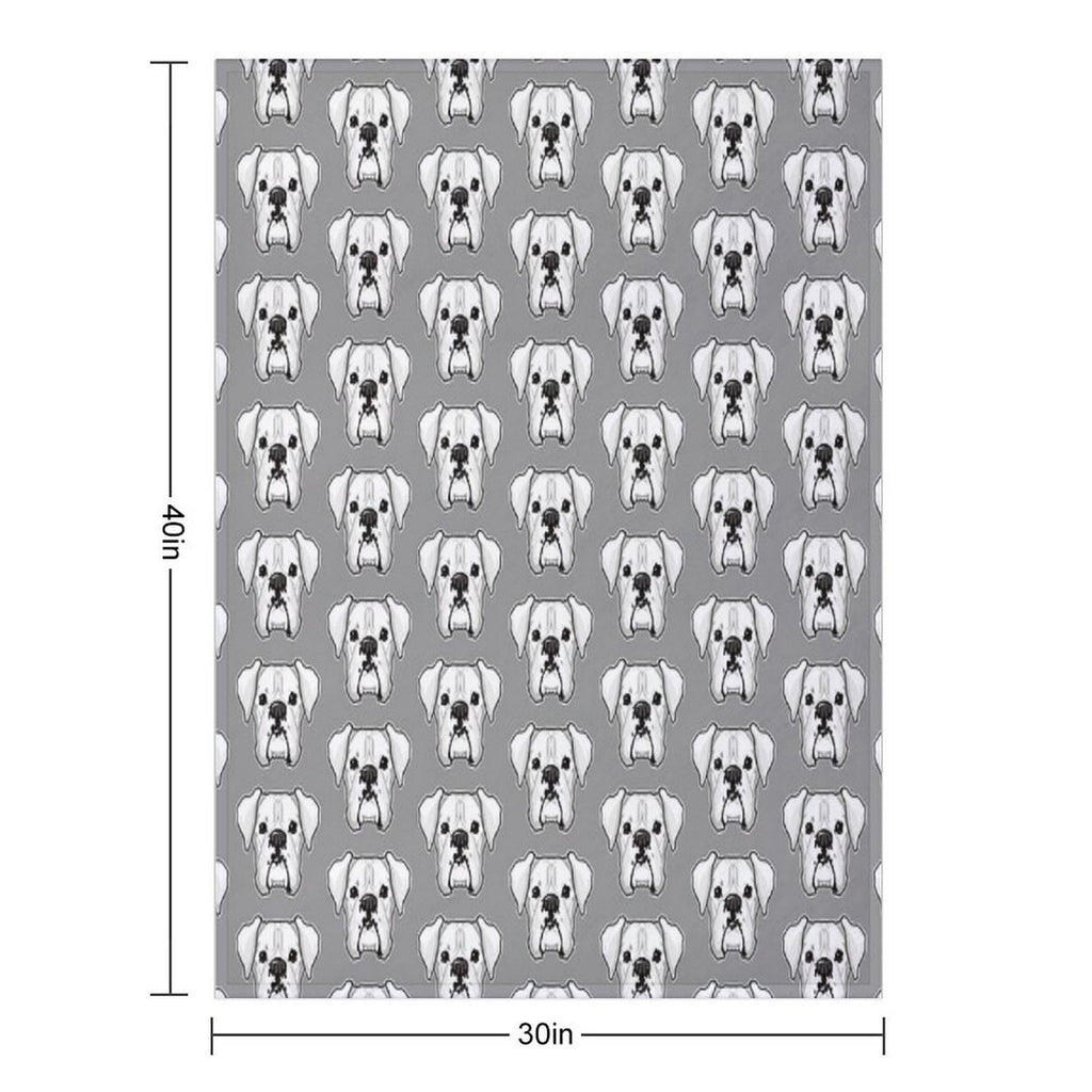 White Boxer Premium Throw Blanket