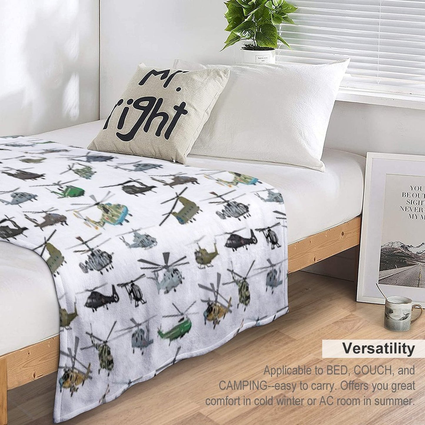 Modern Military Helicopters Wrinkle-free Throw Blanket
