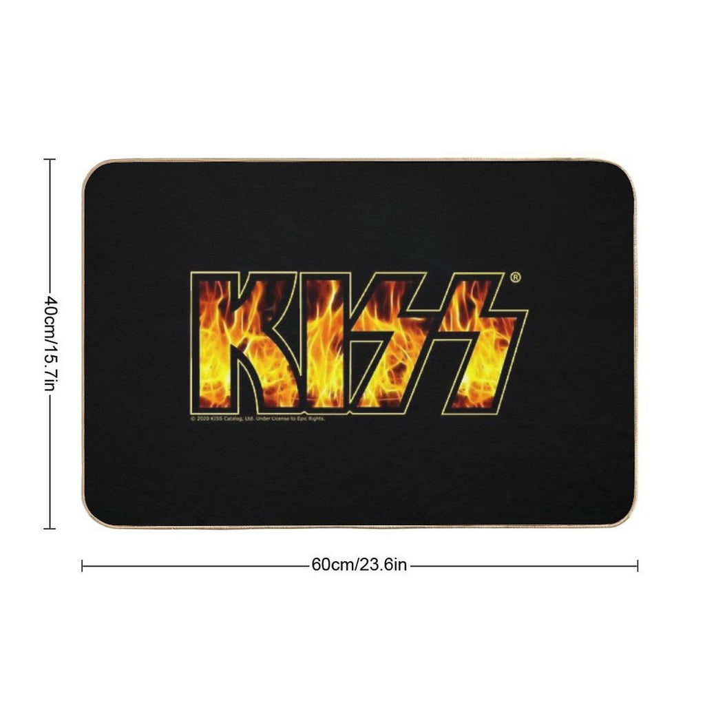 KISS Band Flames Logo Design  Pet-Safe Bath Mat