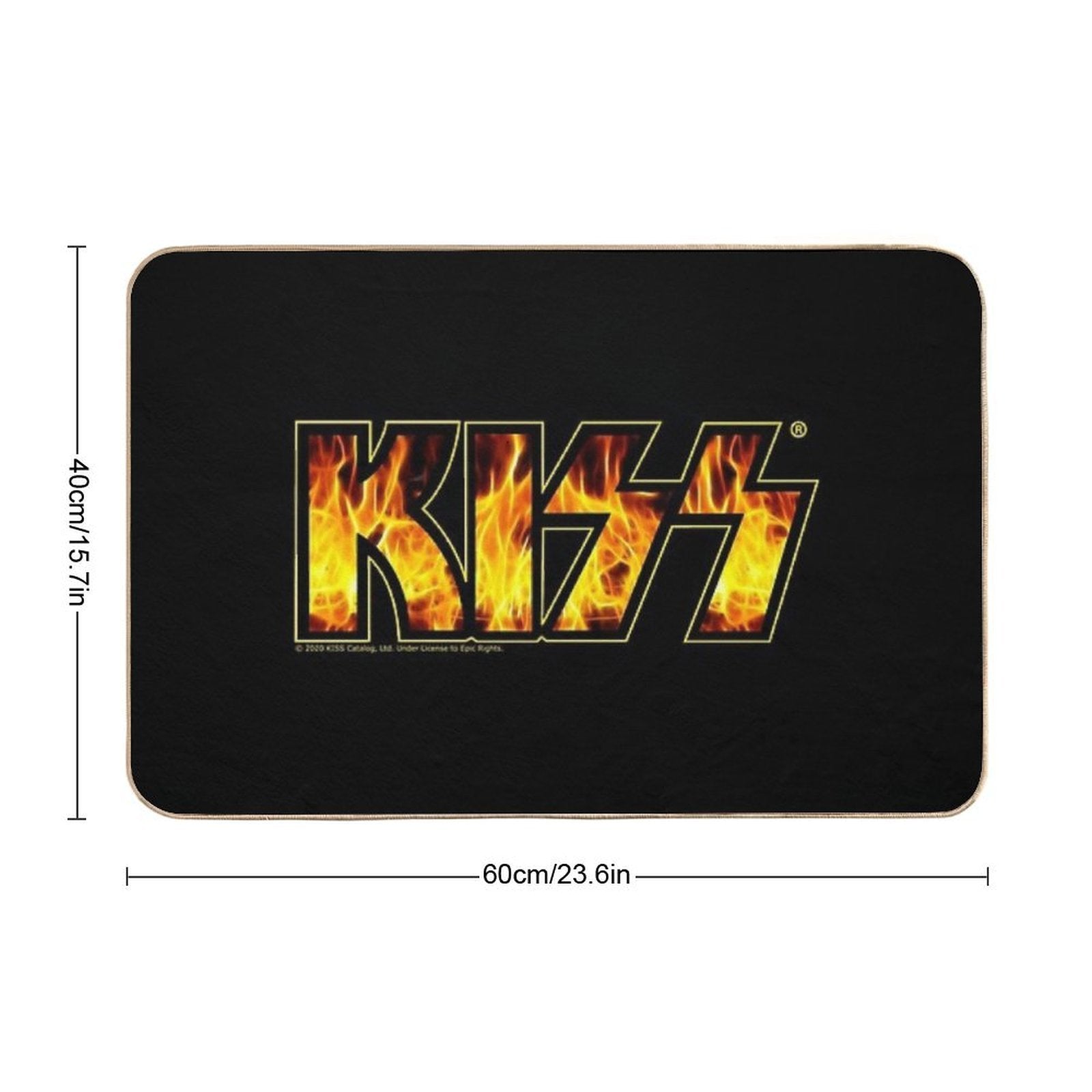 KISS Band Flames Logo Design  Pet-Safe Bath Mat