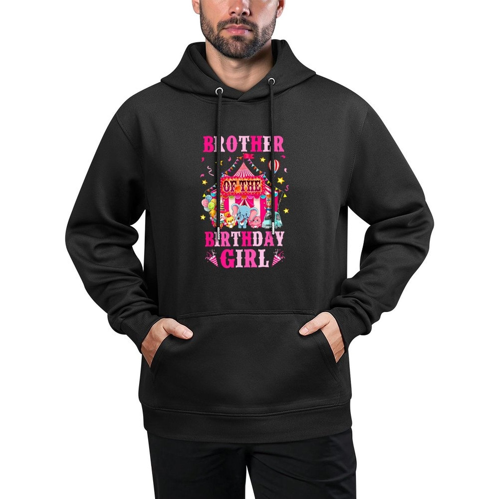 Brother Of The Birthday Girl Circus Carnival Family Party Colorfast Hoodie