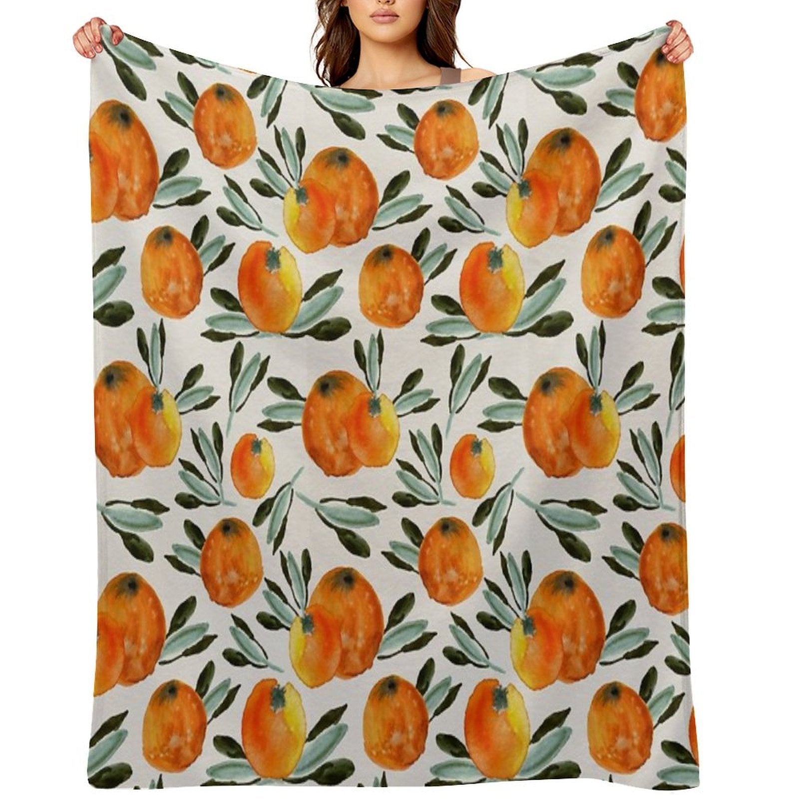 Sunny Orange Sustainable Throw Blanket
