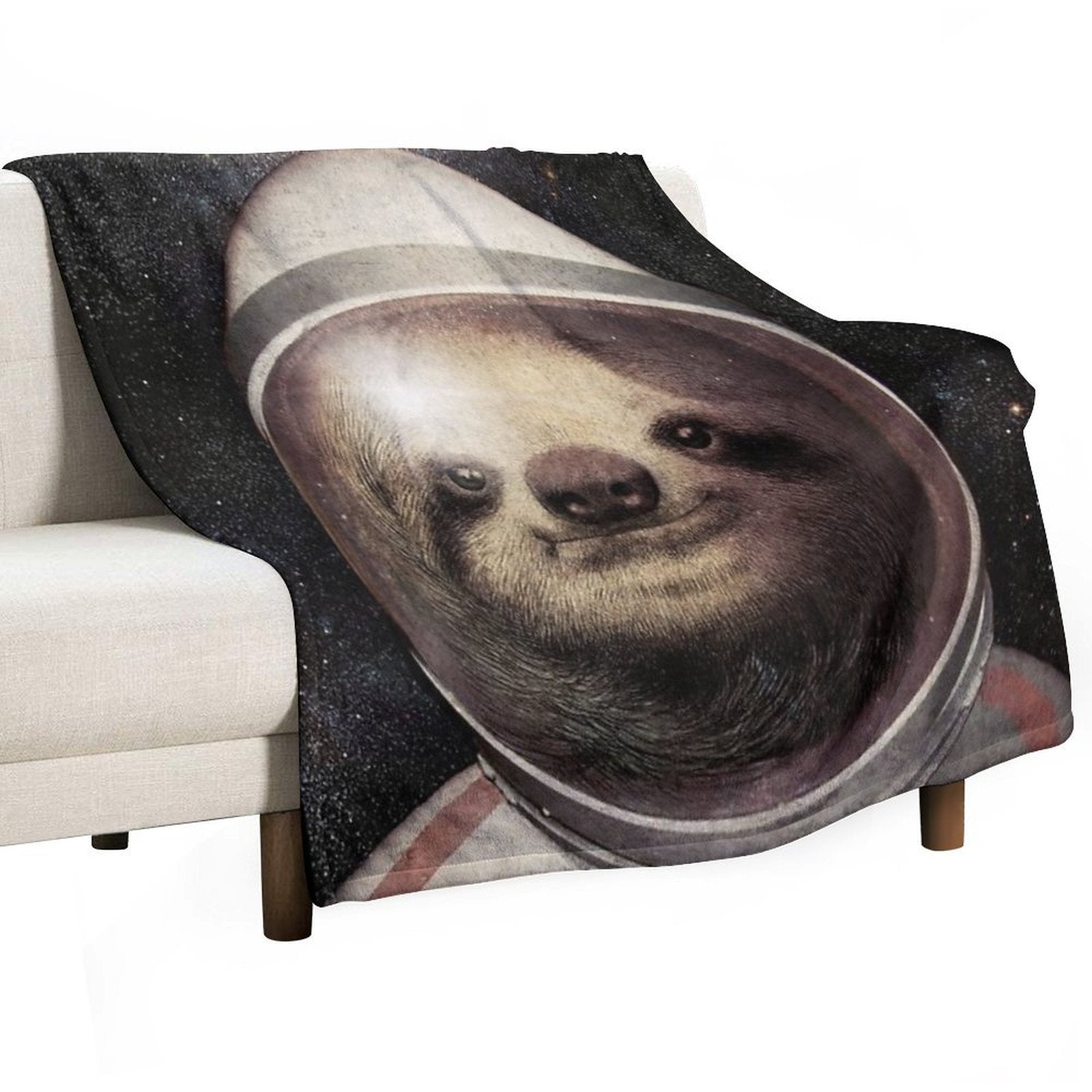 Space Sloth Shrink-resistant Throw Blanket