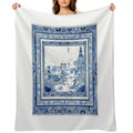 Blue Willow Double Frame Durable Throw Blanket