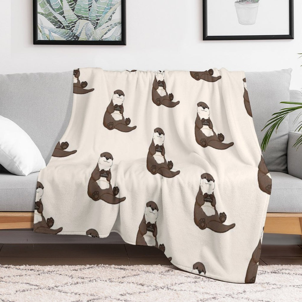 Cute You're My Favorite Rock Otter Plush Throw Blanket