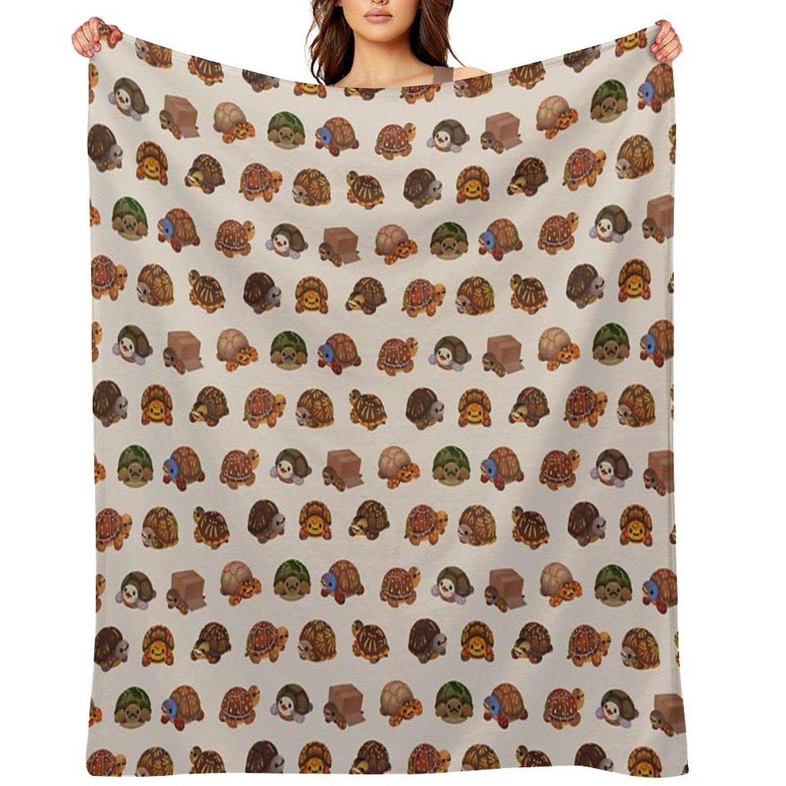 Box Turtle Plush Throw Blanket