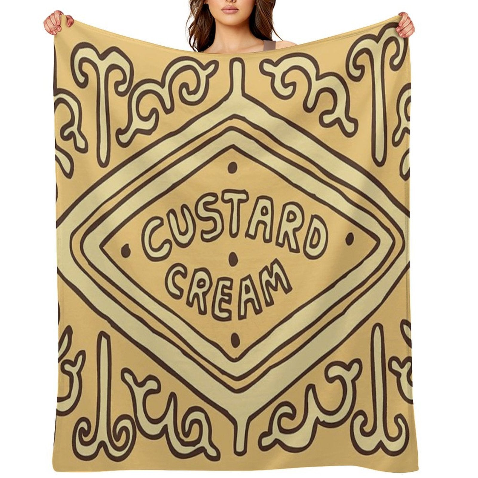 Custard Cream British Biscuit Comfort Throw Blanket