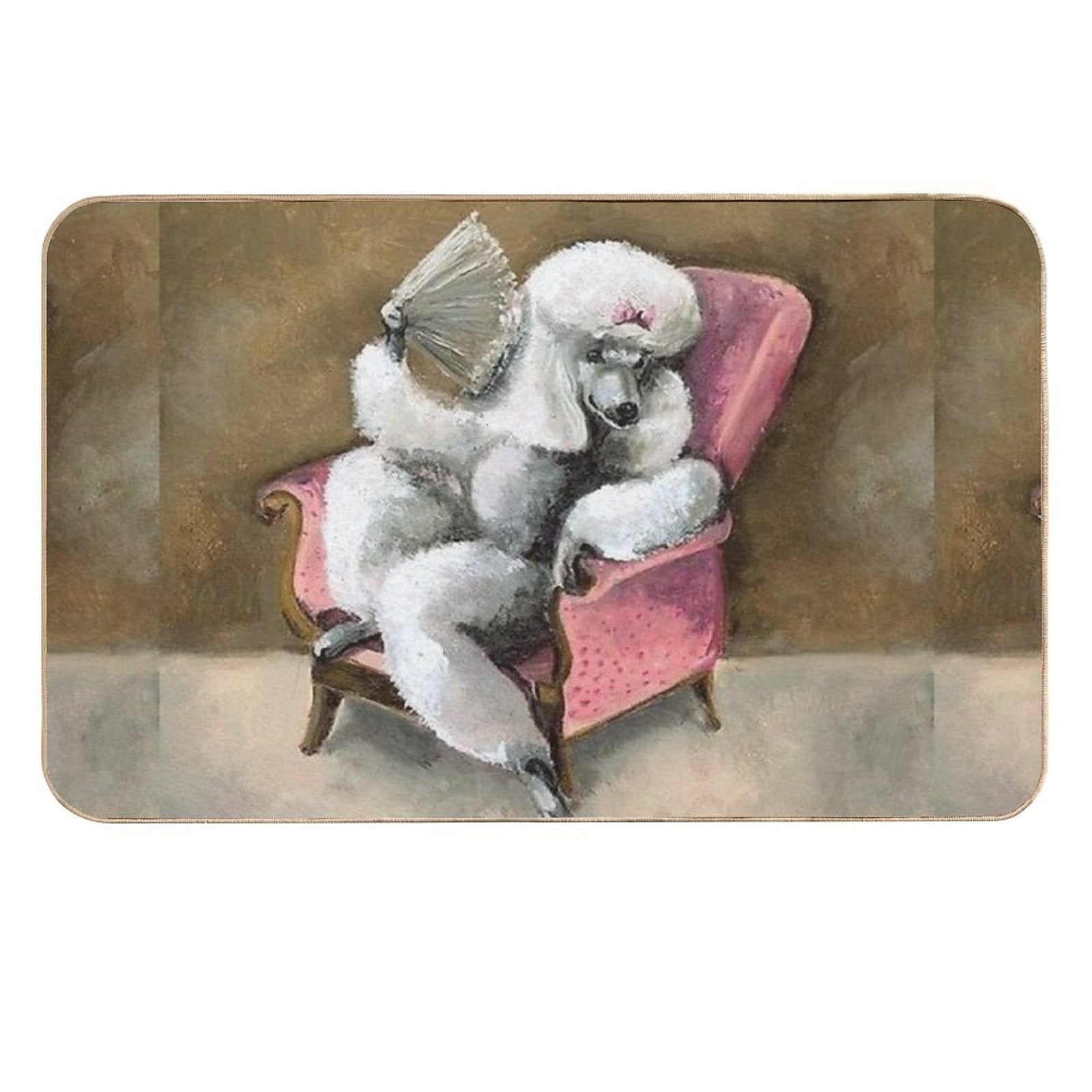 Poodle Cute Pet Dog Dogs Pets Puppy Art Caniche  Absorbent Bath Mat