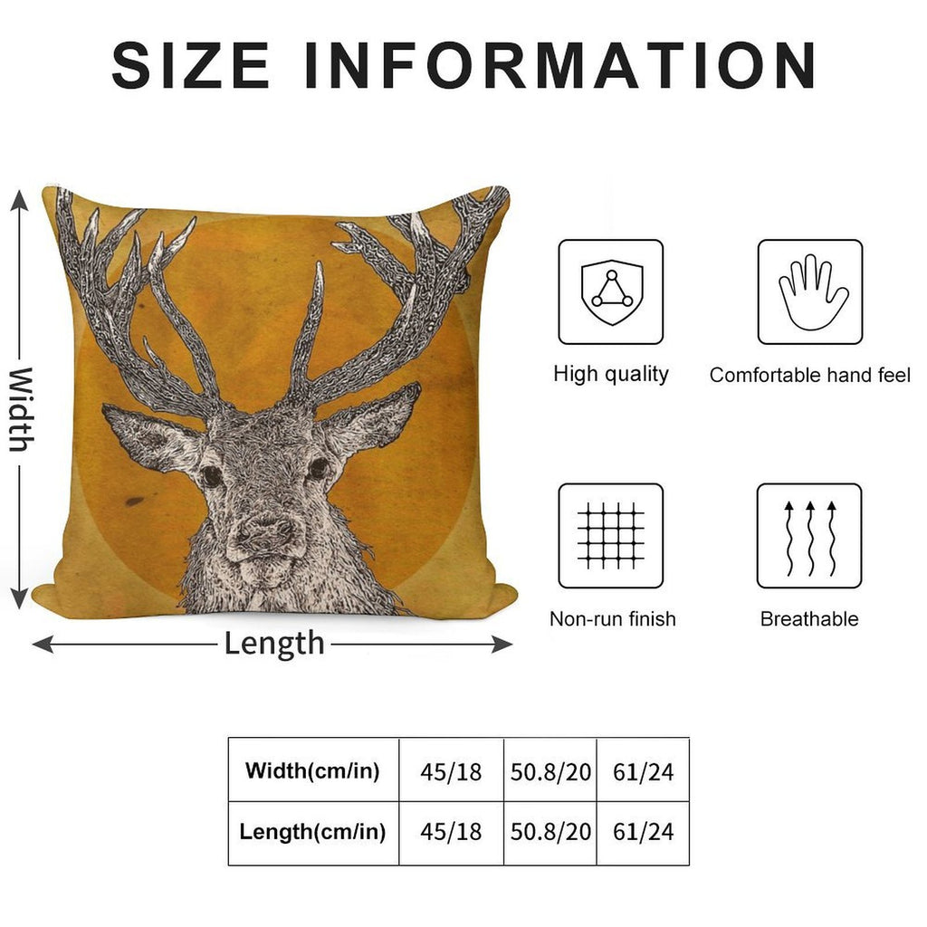 Wild Stag's Head Soft Ultra-Soft Texture Throw Pillow