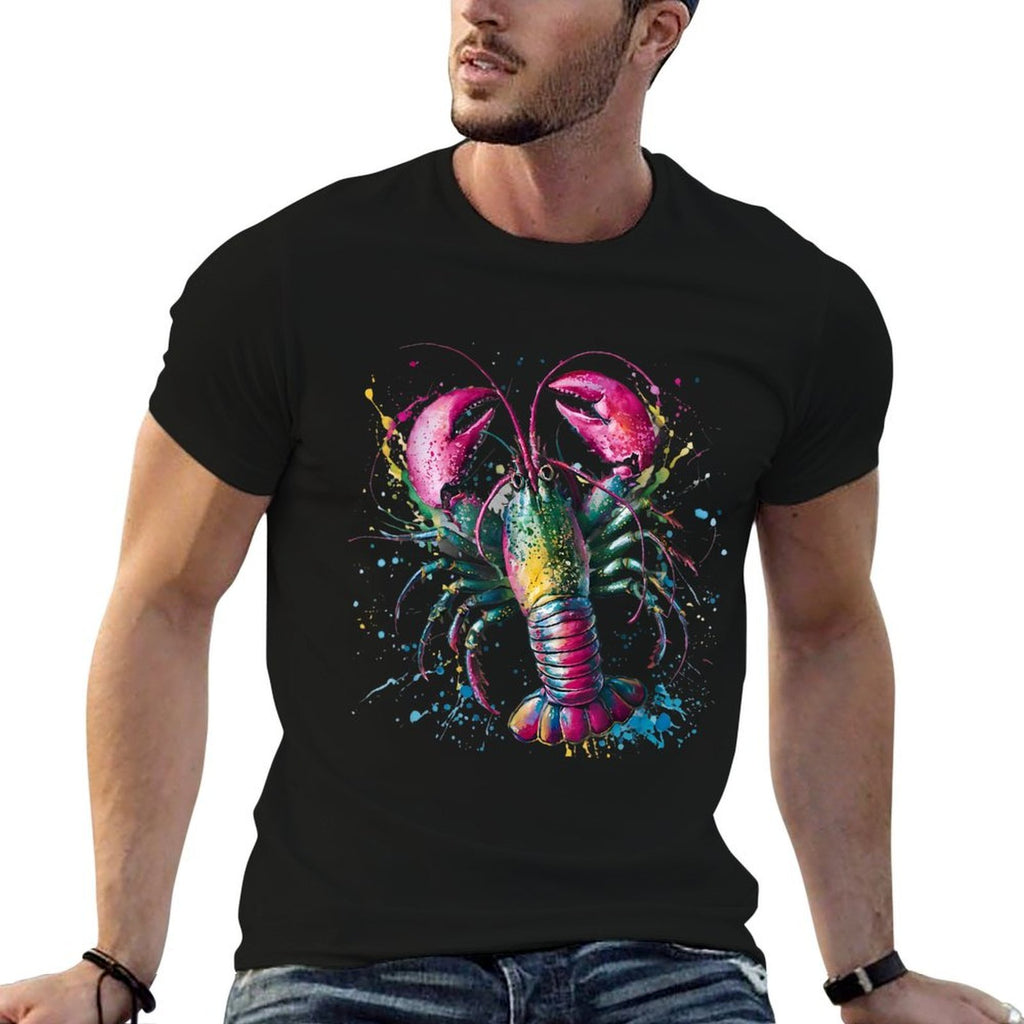 Lobster Men Woman Colorful Watercolor Lobster  Durable T-Shirt