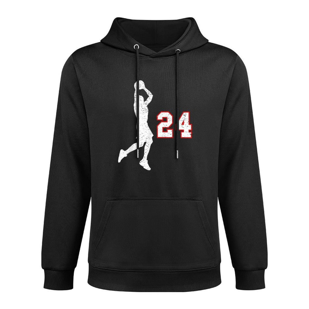 Basketball Player Number 24 for Basketball Fans Cotton-Polyester Blend Hoodie