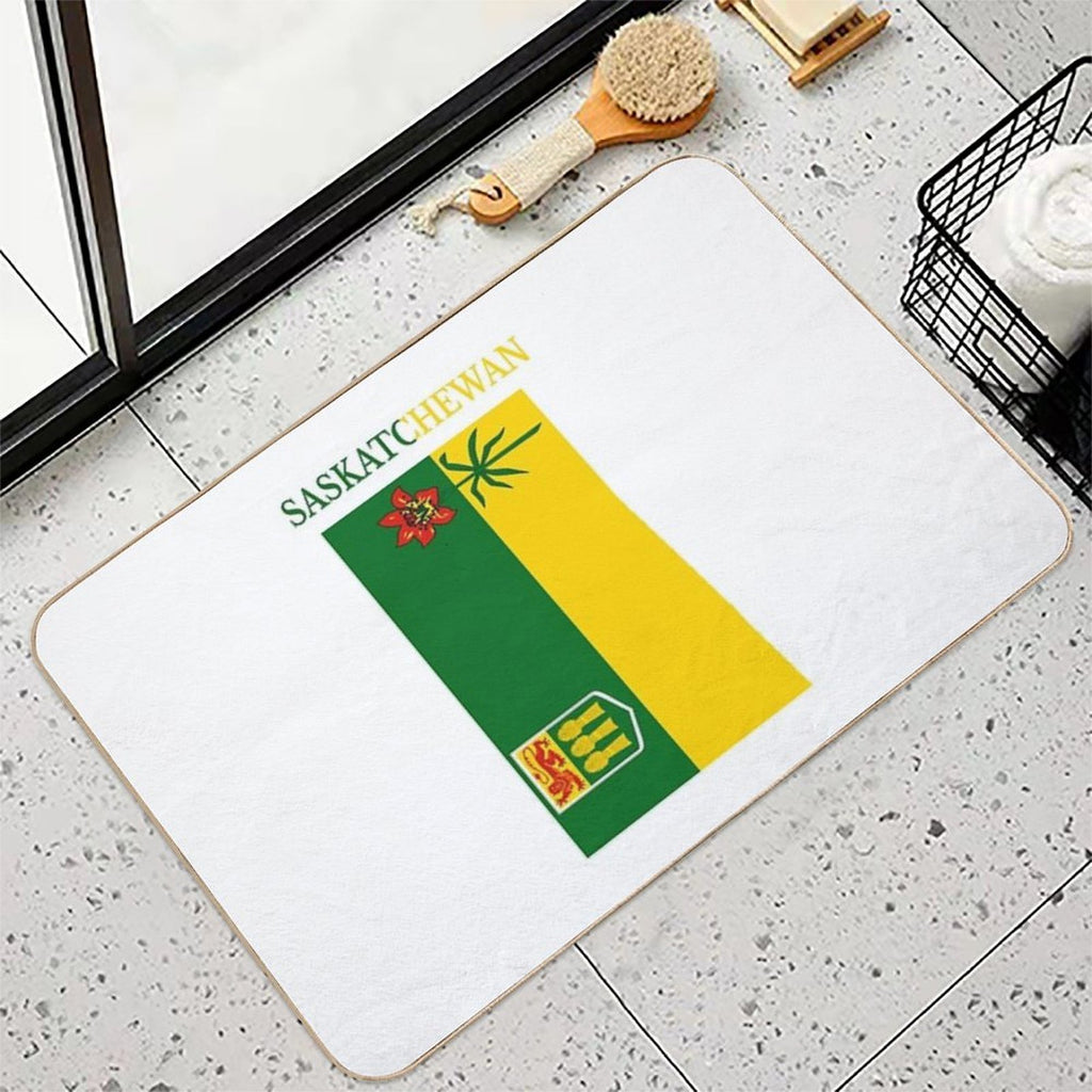 Saskatchewan Flag Map, SK, Canada  Easy Maintenance Bath Mat
