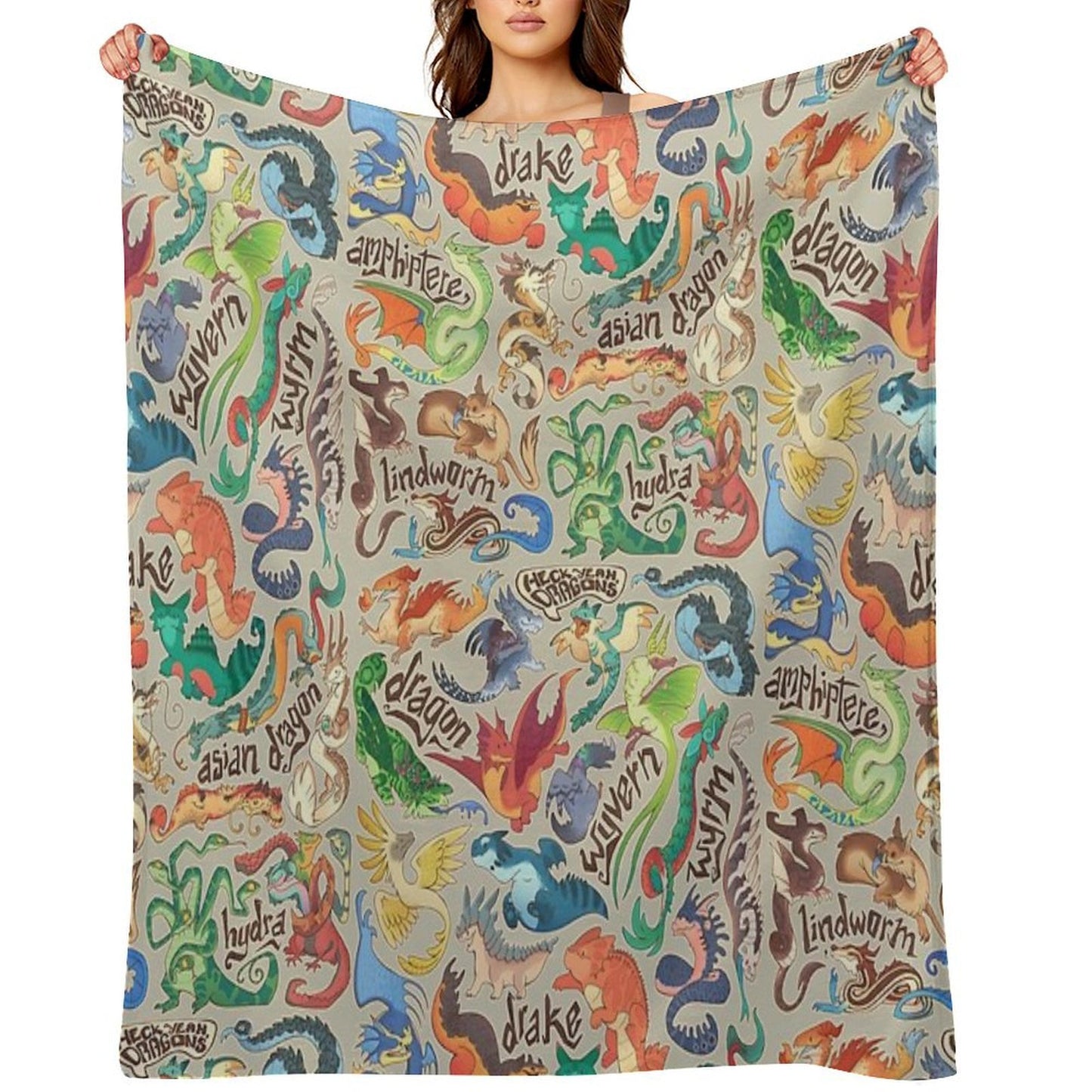 Mini Dragon Compendium Travel-friendly Throw Blanket