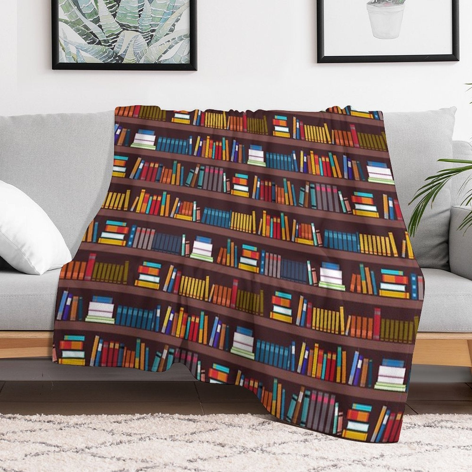 Book Pattern Durable Throw Blanket