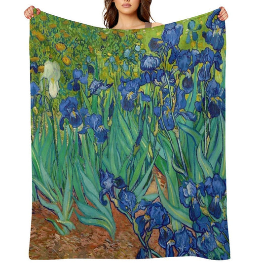 Irises by Vincent Van Gogh (May 1889) Premium Throw Blanket