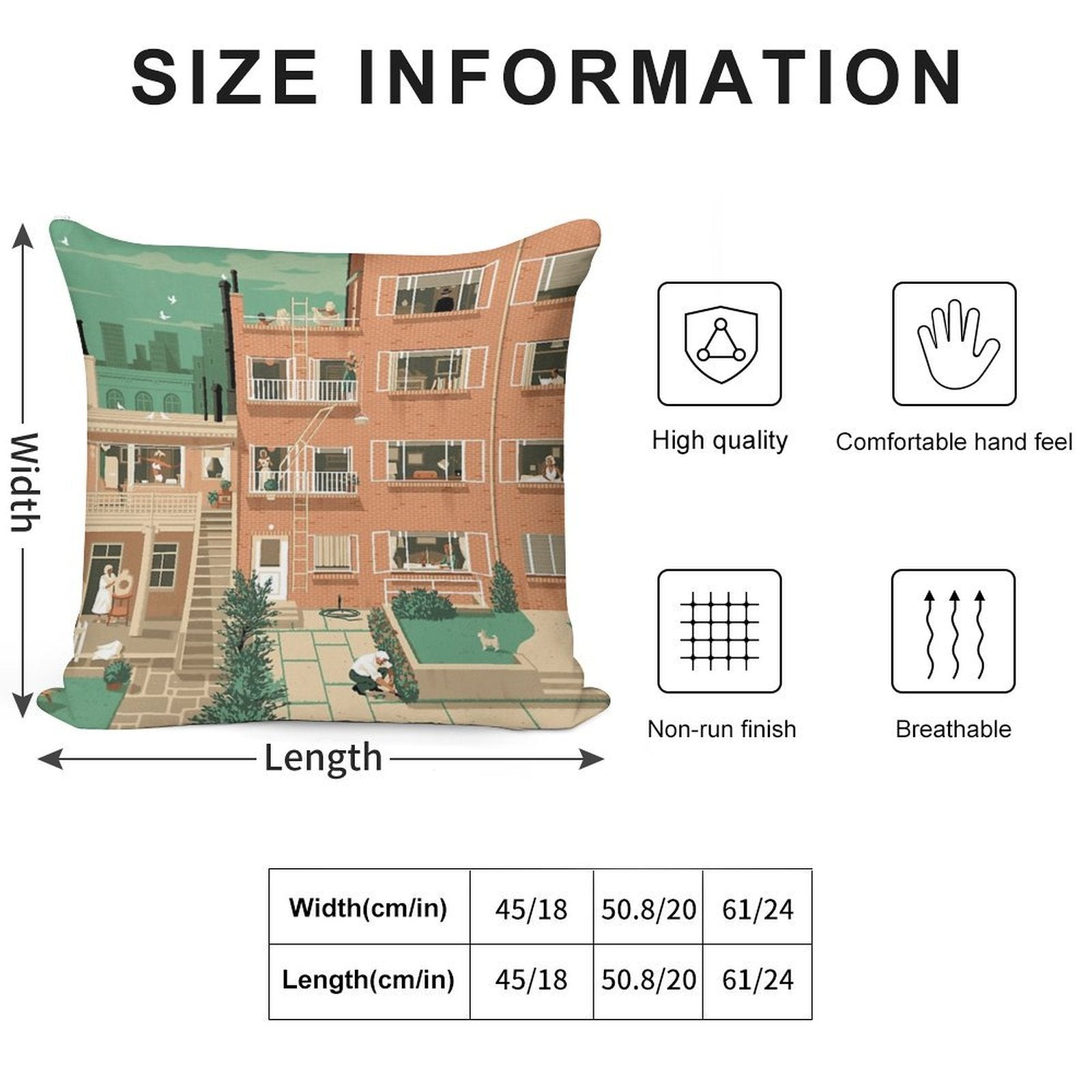 Travel Posters - Hitchcock's Rear Window - Greenwitch Village New York Soft Shrink-Resistant Throw Pillow