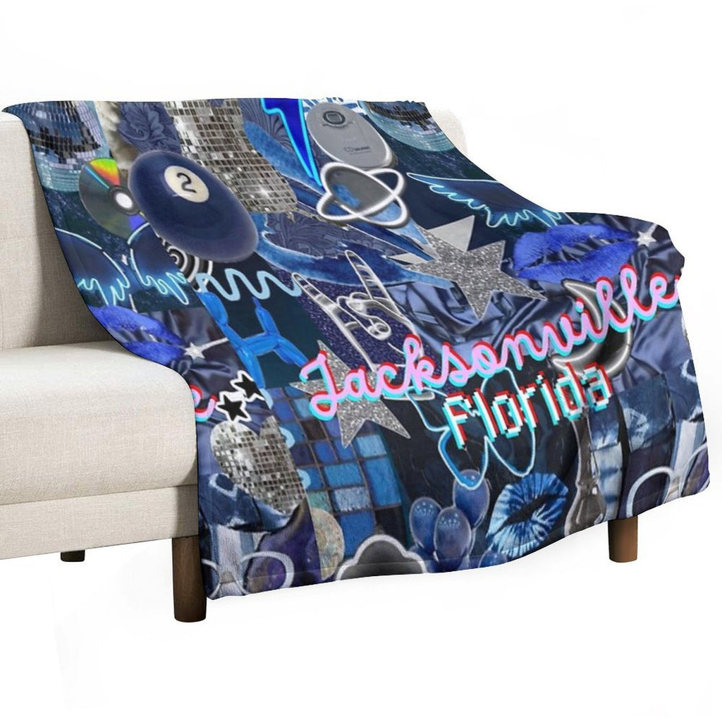 Jacksonville Florida COLLAGE Velvety-soft Throw Blanket