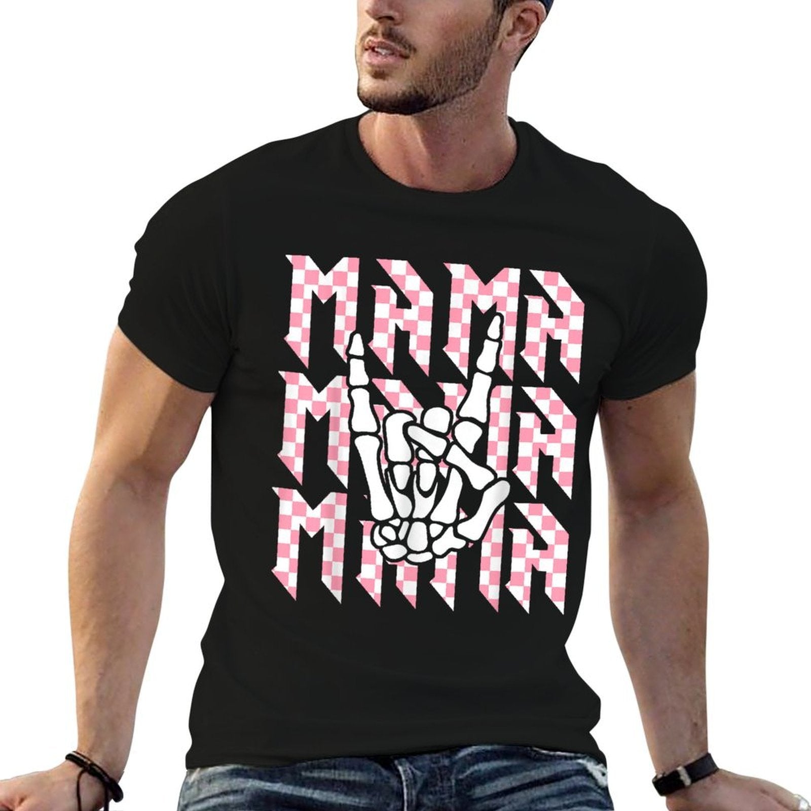 Mama Of The Bad Two The Bone Checkered Mama 2nd Birthday  Classic T-Shirt