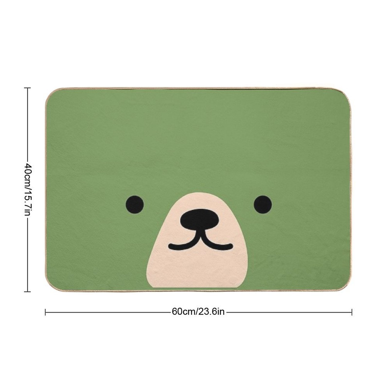 Cute Green Bear Face  Multi-Purpose Bath Mat