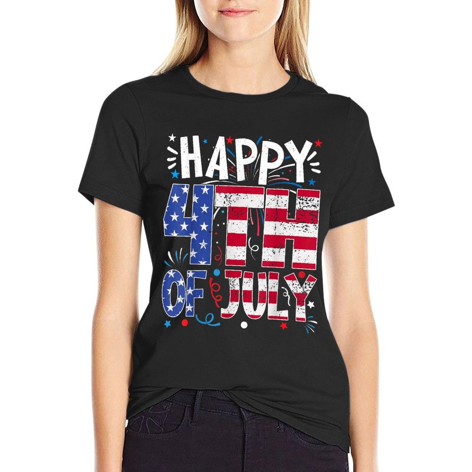 Happy 4th Of July Patriotic American US 4th Of July  Cotton T-Shirt