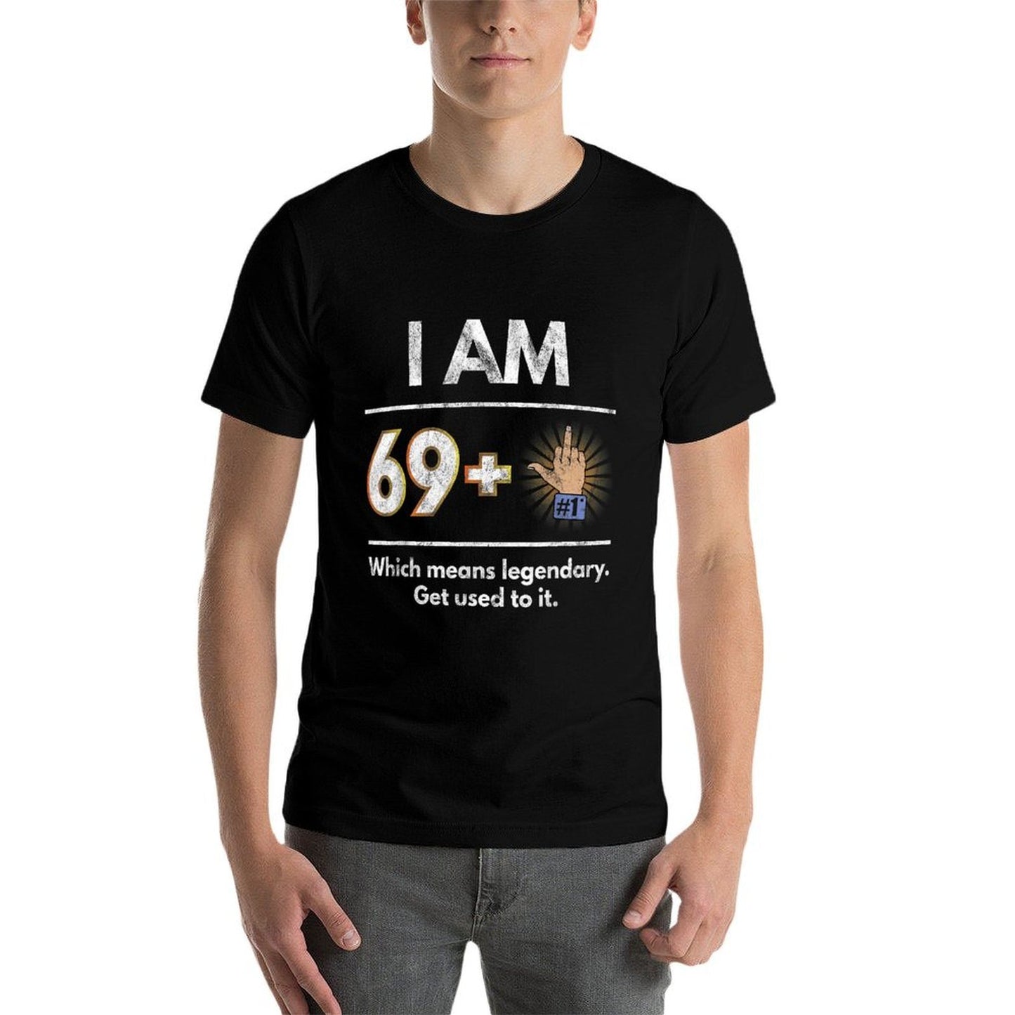 Milestone 70th Birthday 69 + 1 Joke Gift  Moisture-wicking T-Shirt