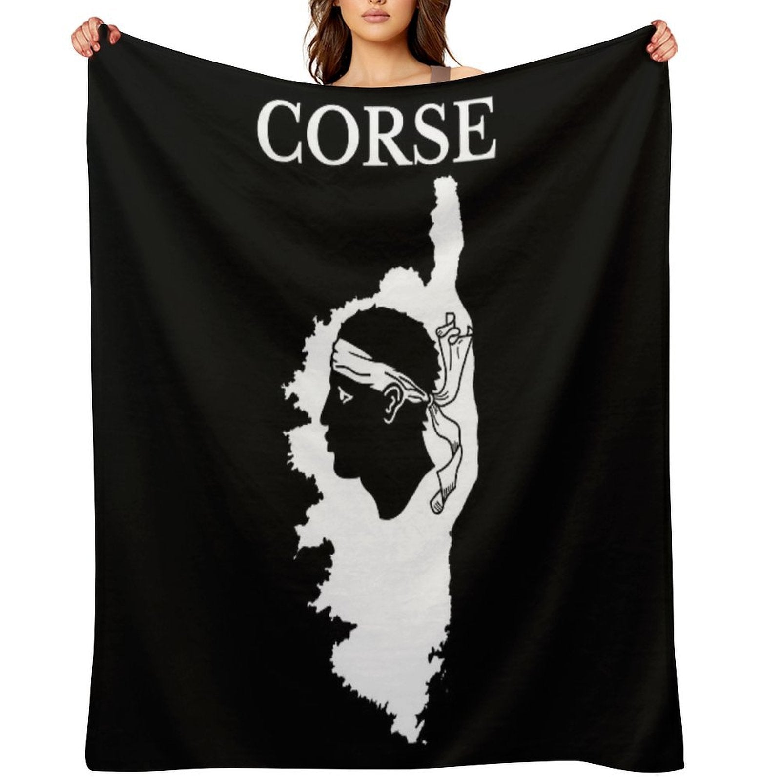 Corsica (Corse) Map, France, French Region. Lightweight Throw Blanket