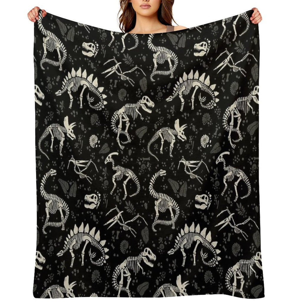 Excavated Dinosaur Fossils Shrink-resistant Throw Blanket