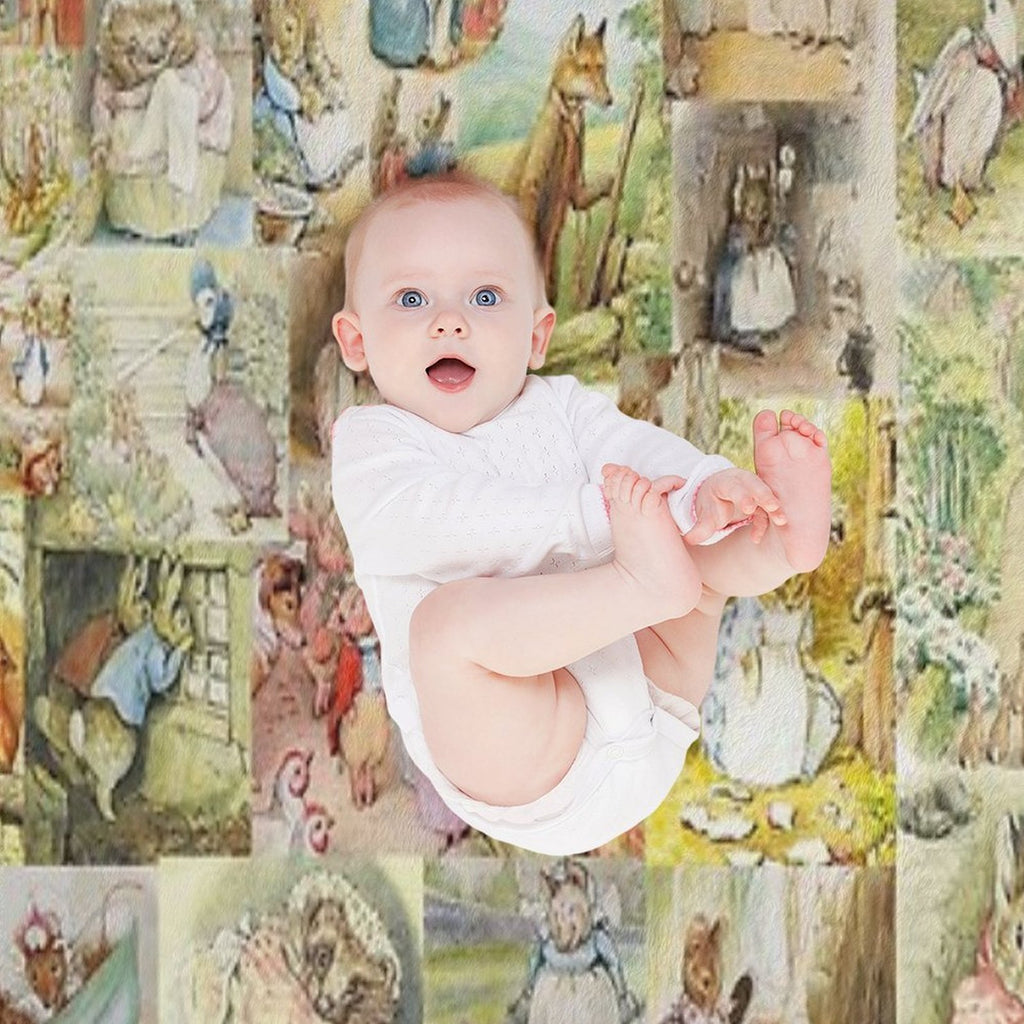 Beatrix Potter Collage Versatility Throw Blanket