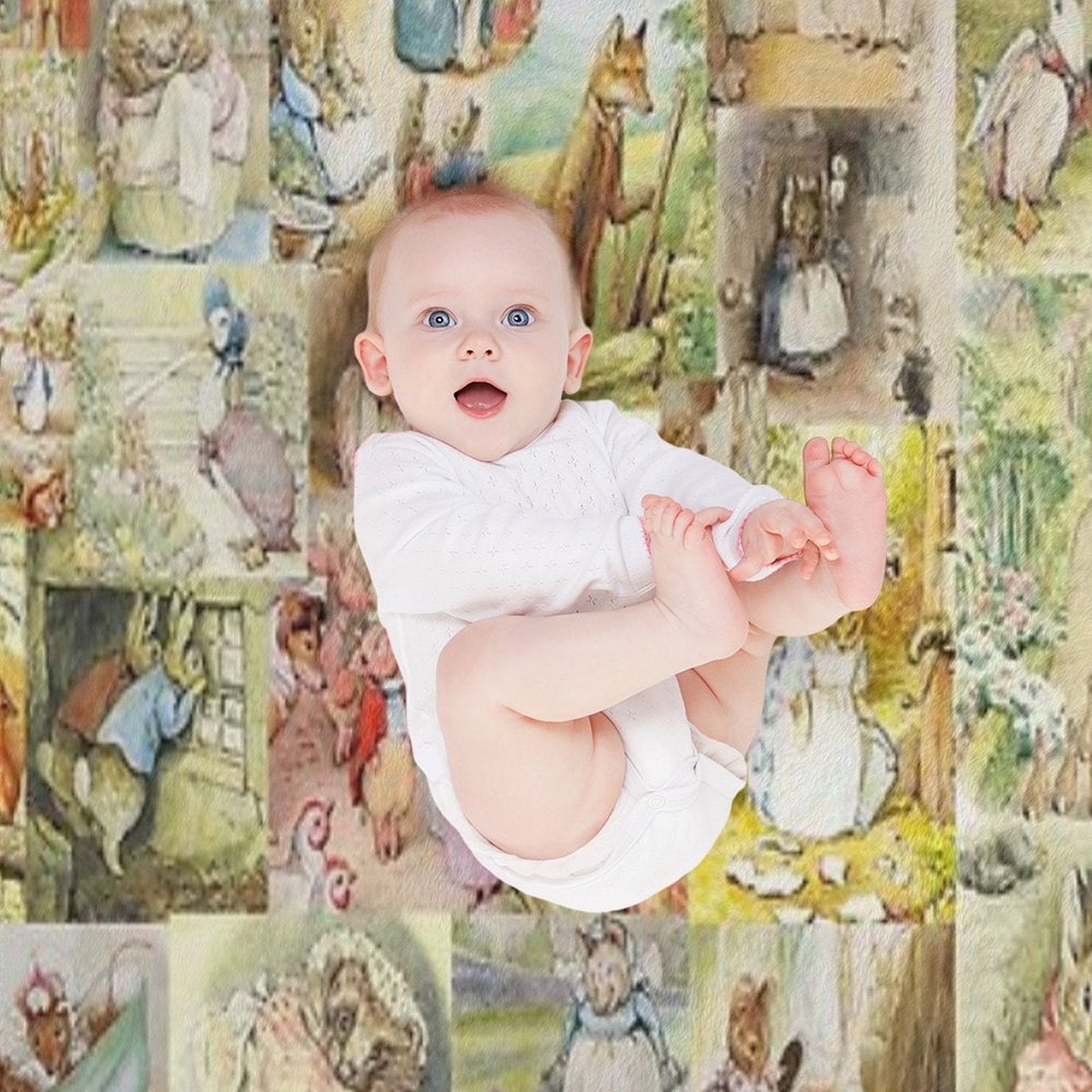 Beatrix Potter Collage Versatility Throw Blanket
