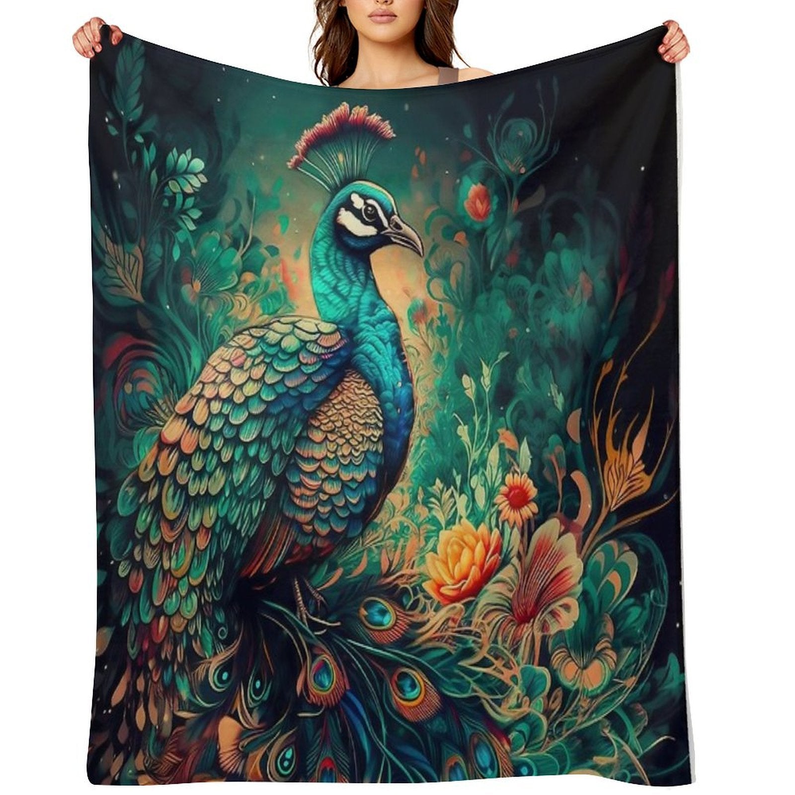 Peacock Premium Throw Blanket